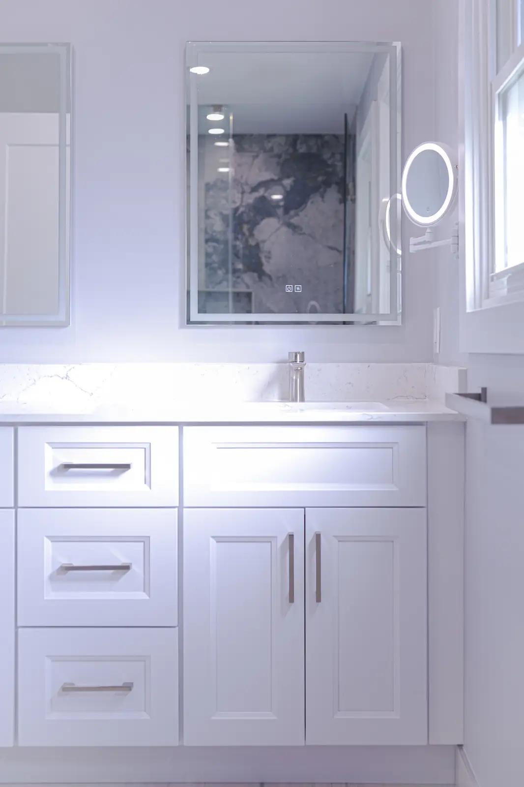 Luxury bathroom renovation with modern fixtures