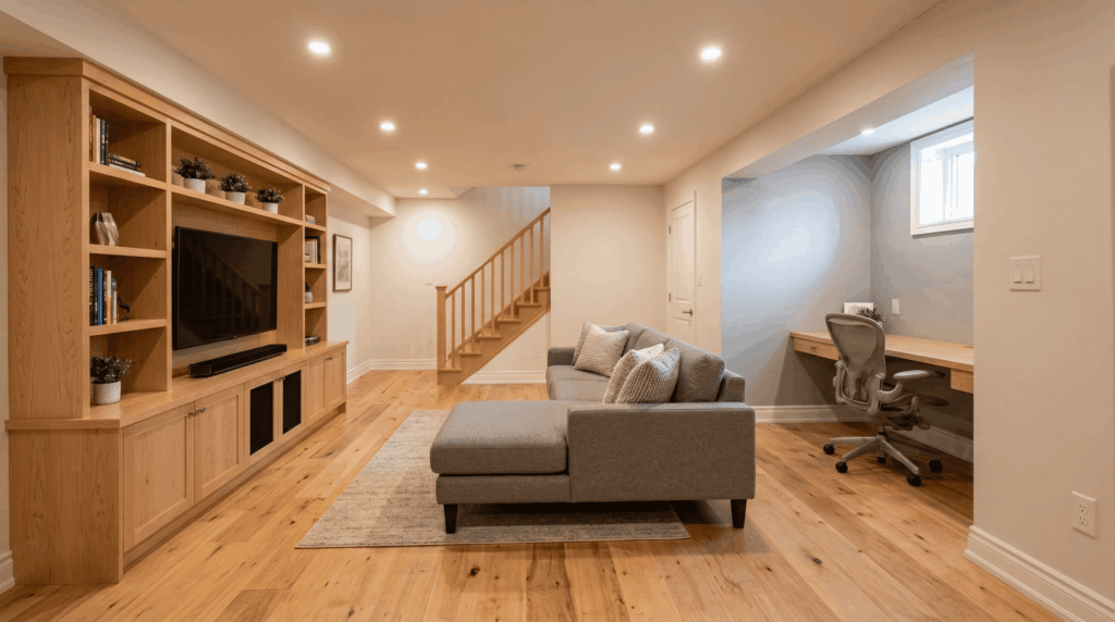 basement renovation in Maple